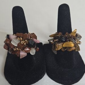 Beaded Cluster Stretch Rings,‎ Bundle of 2
